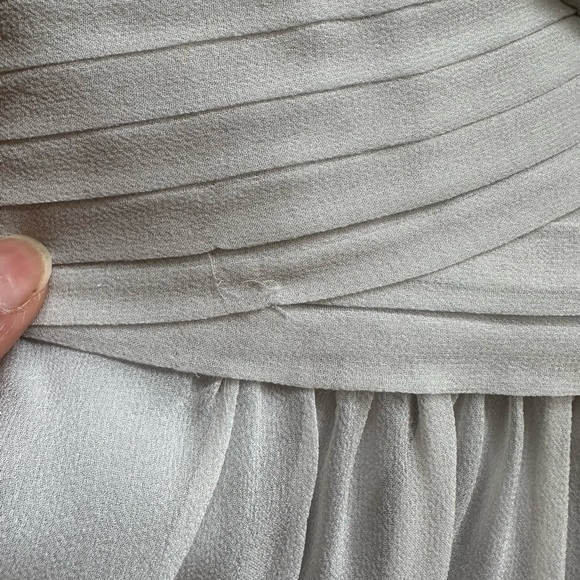 Ann Taylor Straples Light Gray Heart Shape Neckline Empire Waist Mini Dress SZ 2 - Picture 8 of 16